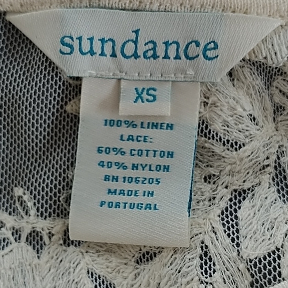 Sundance, 100% Linen & Lace Top XS - Picture 9 of 11
